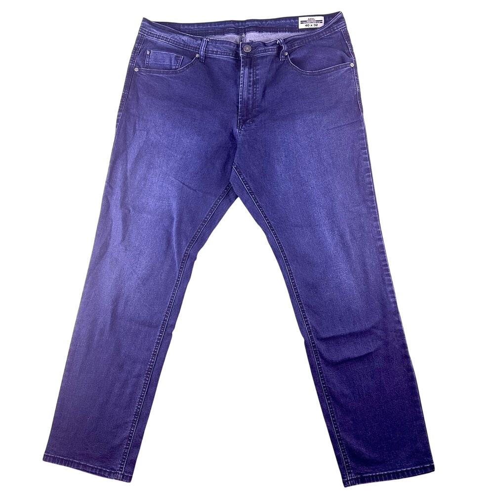 Buffalo David Bitton Axel Slim Straight-Leg-Stretch Jeans Medium-Blue Wash 40x32